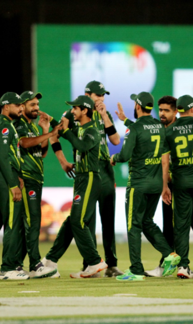Team celebrates a wicket together